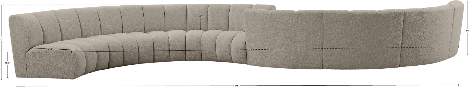Infinity 268" 8-Piece Boucle Fabric Sectional Sofa