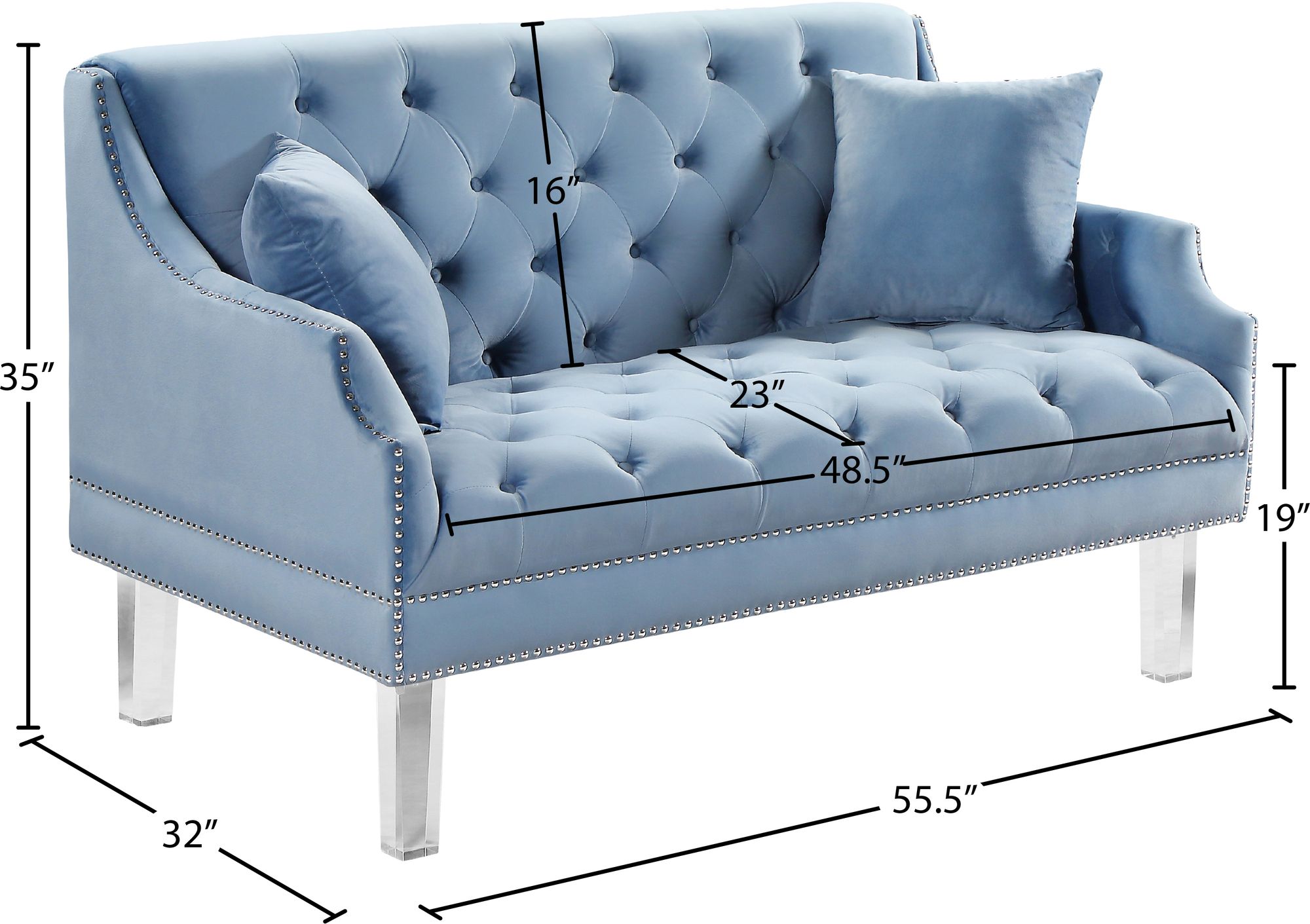 Roxy Velvet Loveseat