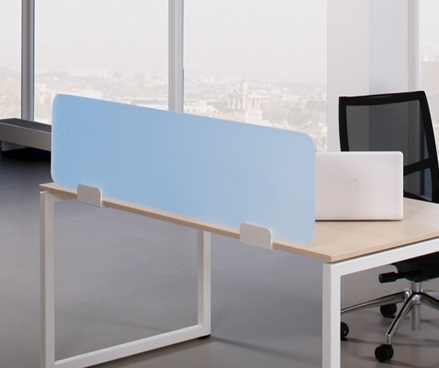Nova 62.9" Plexiglas Desk Screen w/Fittings for Desk Bench