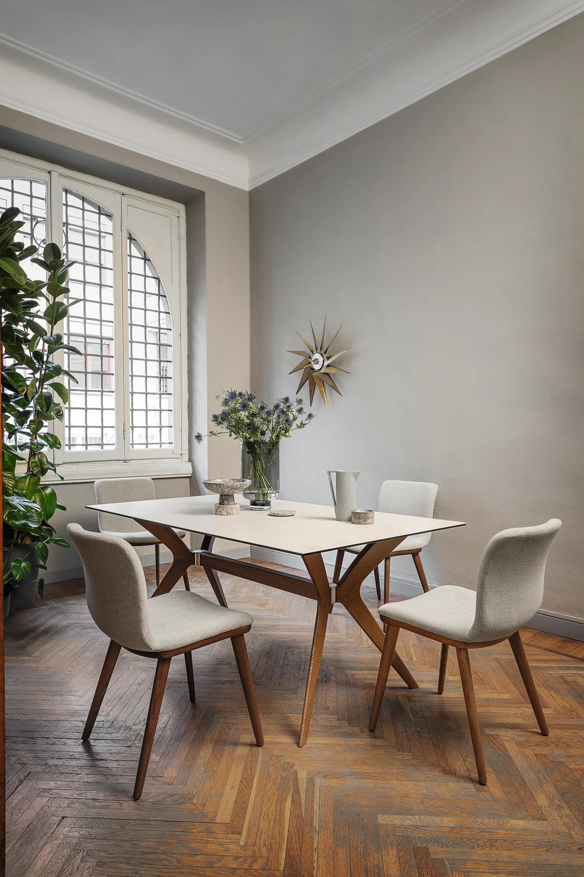 Annie Malmo Fabric/Wood Dining Chair