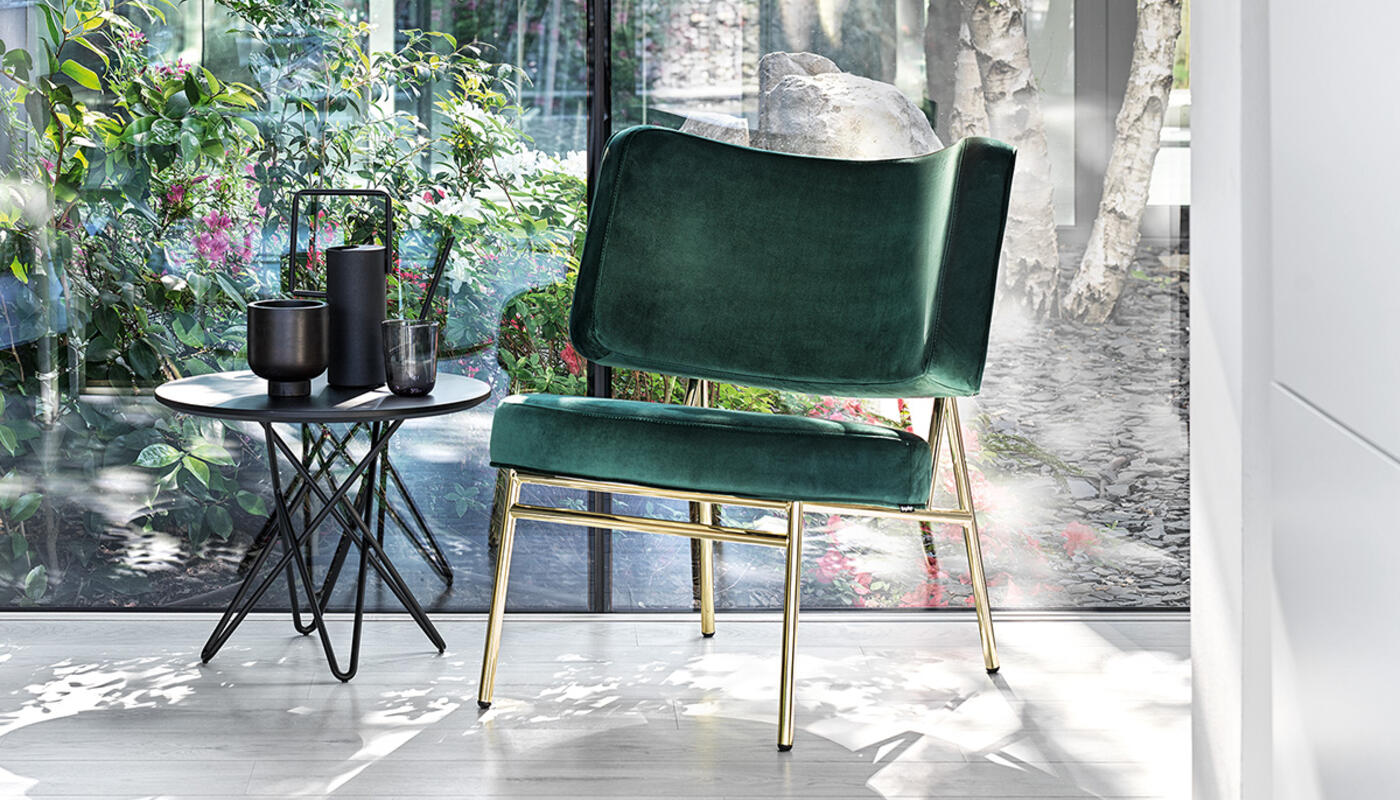 Coco Fabric/Metal Customizable Upholstered Lounge Chair