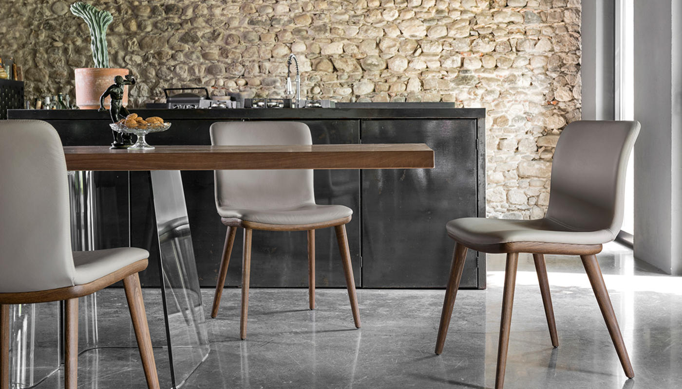 Annie Leather/Wood Dining Chair