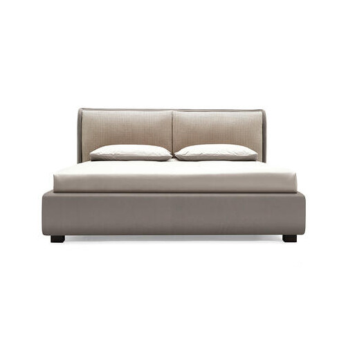 Dolly Voss/Boucle Fabric/Wood Platform Bed, King Size