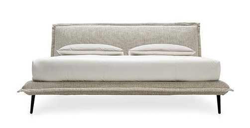 Fluff Boucle Fabric/Wood Platform Bed, King Size