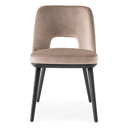 Foyer Fabric/Wood Customizable Upholstered Open-Back Dining Chair