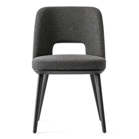 Foyer Fabric/Wood Customizable Upholstered Open-Back Dining Chair