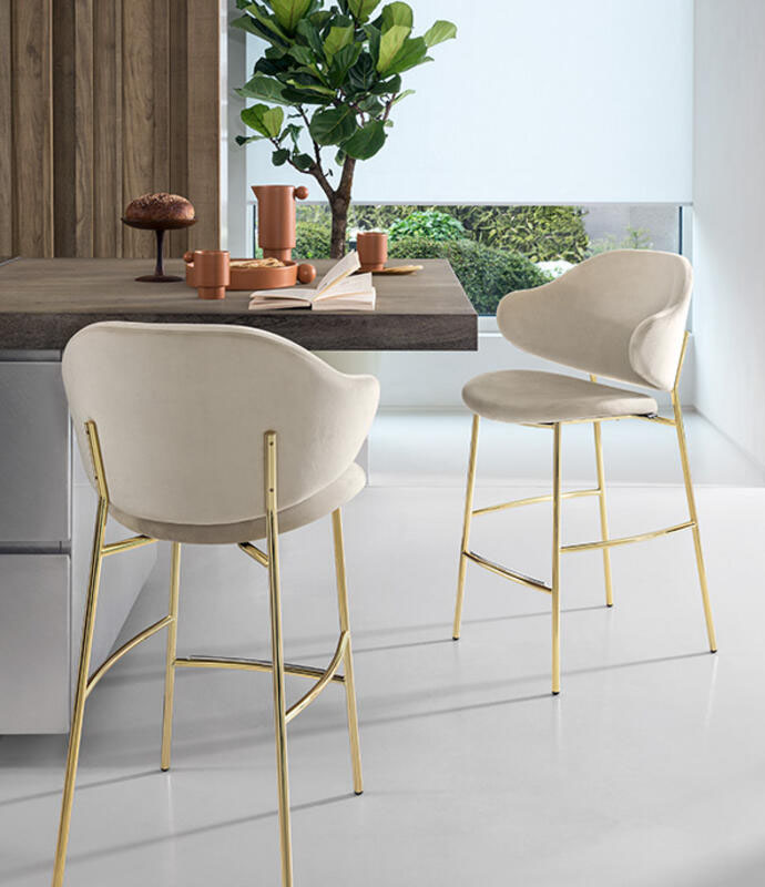 Holly Fabric/Metal Customizable Counter Stool