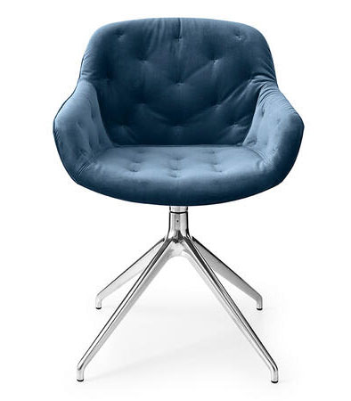 Igloo Soft Fabric/Metal Customizable Dining Armchair w/180° Swivel/Return