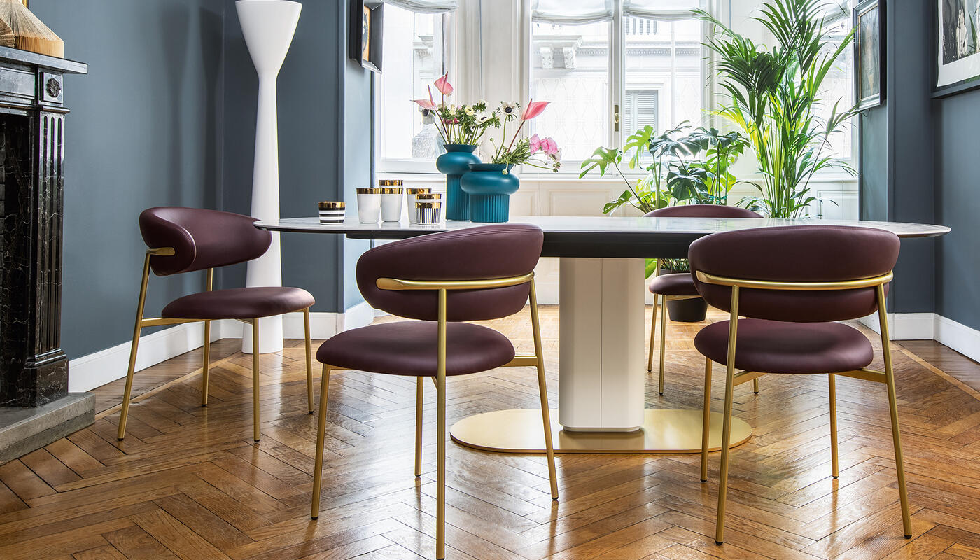 Oleandro Upholstery/Metal Dining Chair