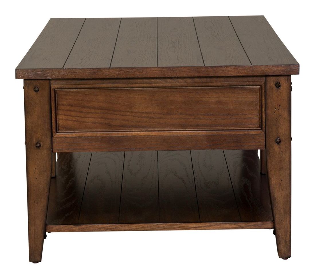 Lake House Coffee Table Set | Rustic Oak Wood Storage Tables