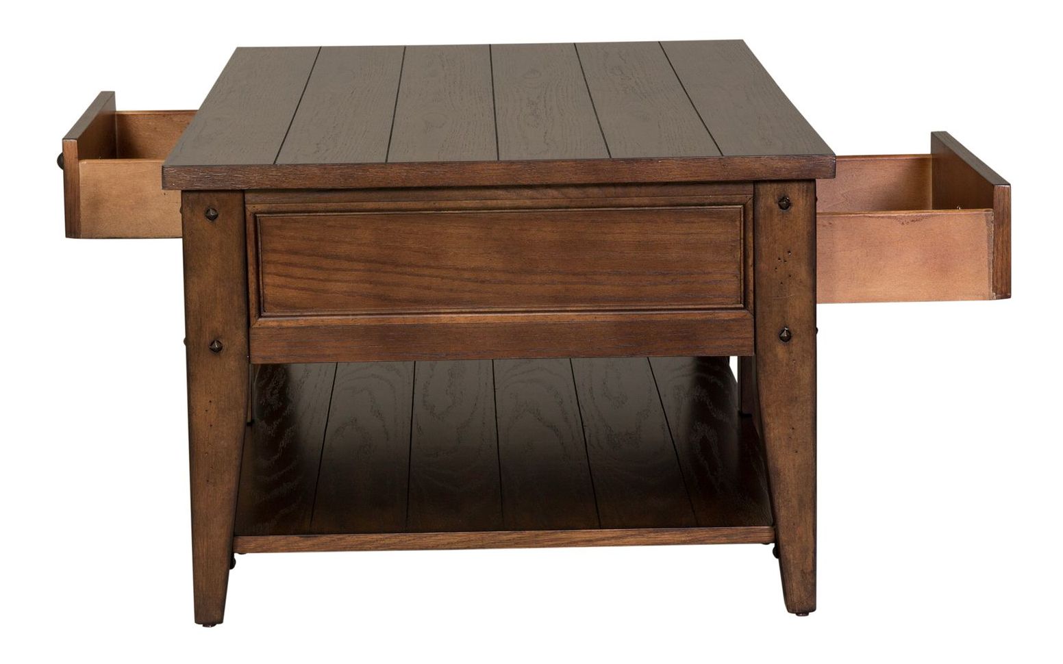 Lake House Coffee Table Set | Rustic Oak Wood Storage Tables