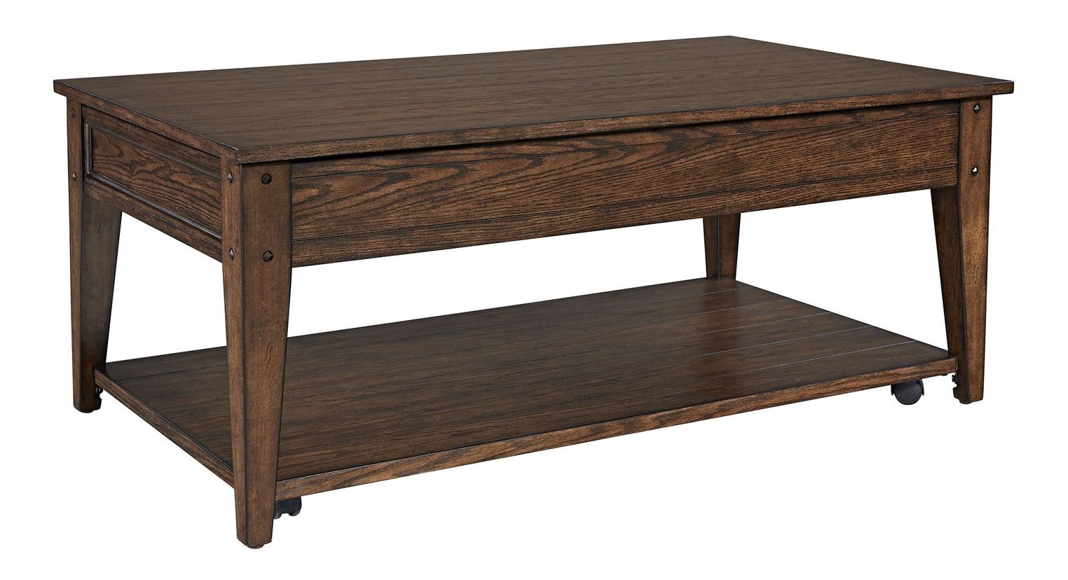 Lake House Coffee Table Set | Rustic Oak Wood Storage Tables