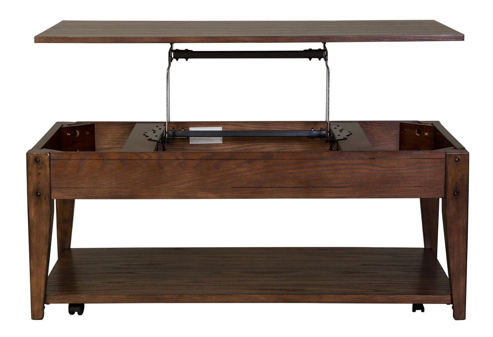 Lake House Rectangular Wood Lift Top Cocktail Table w/Casters