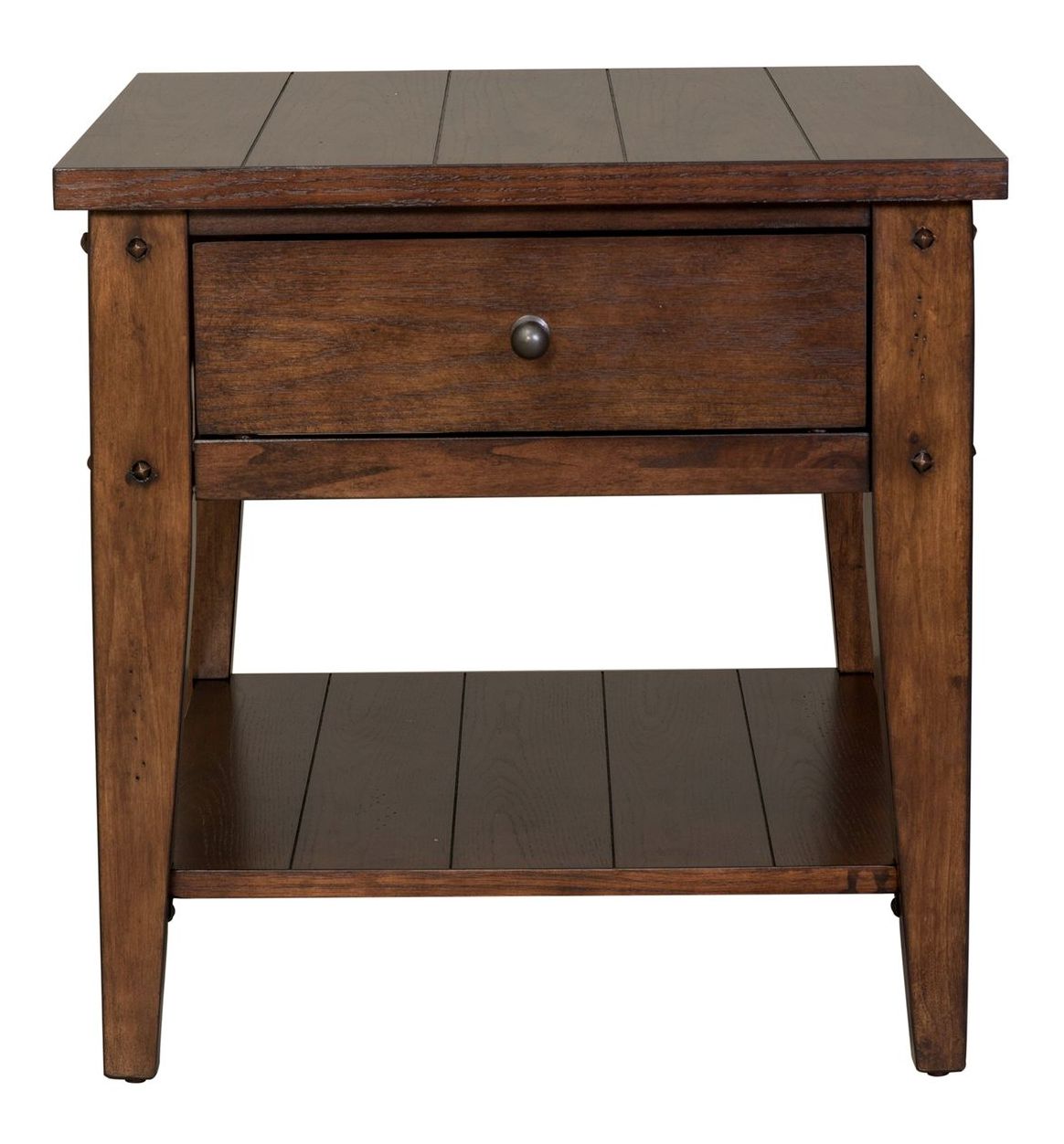 Lake House Rectangular Wood End Table w/Drawer