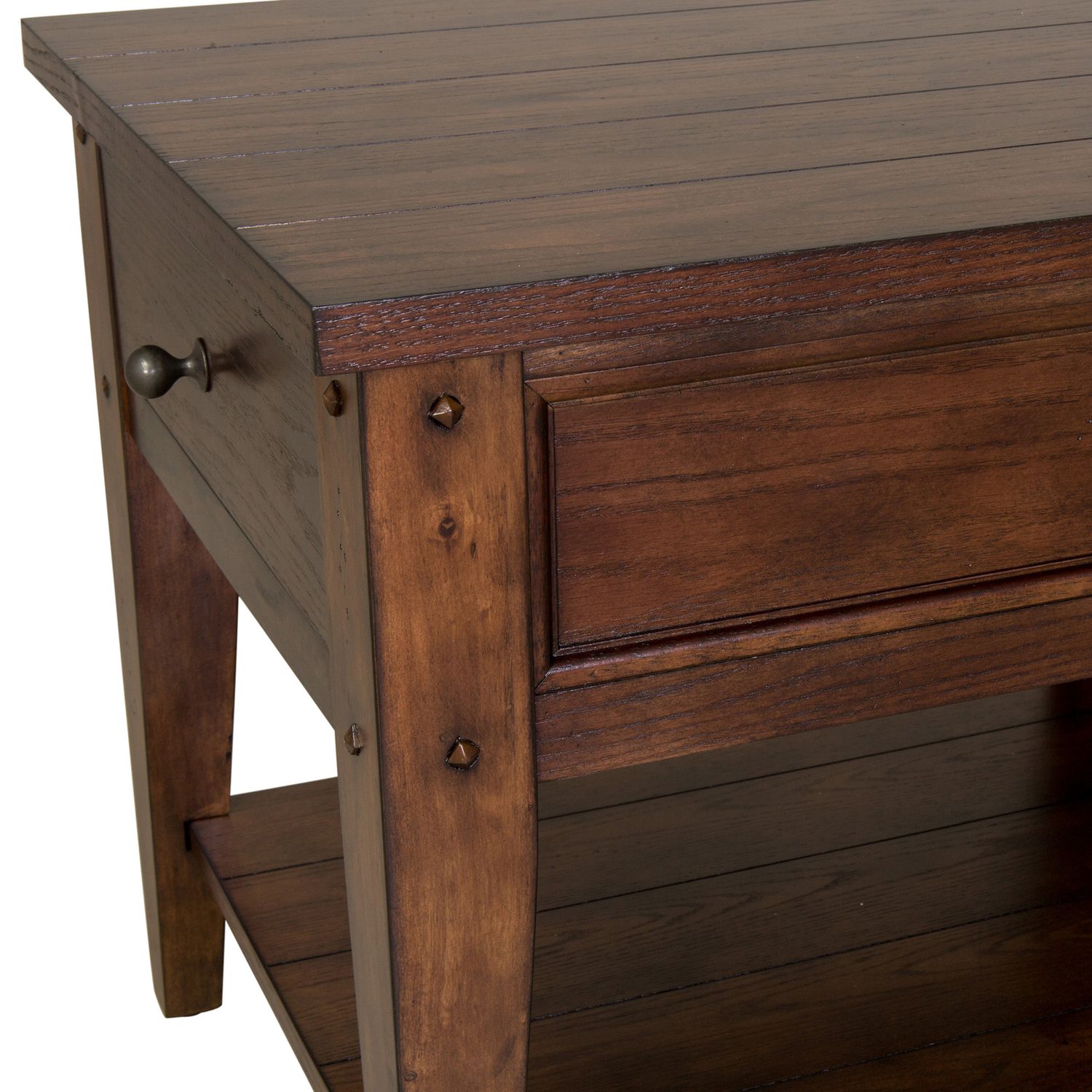 Lake House Rectangular Wood End Table w/Drawer