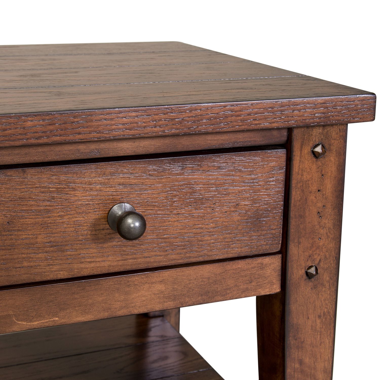 Lake House Square Wood Chair Side Table w/Drawer