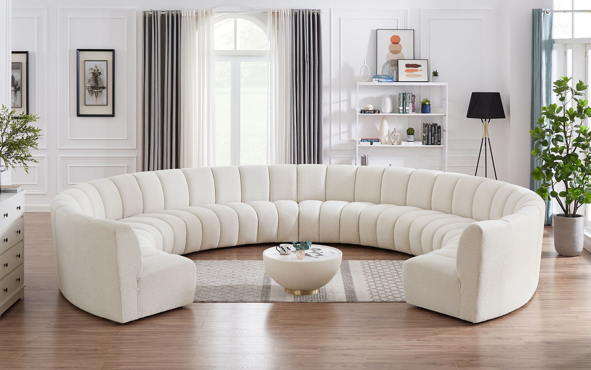 Infinity 183" 10-Piece Boucle Fabric Sectional