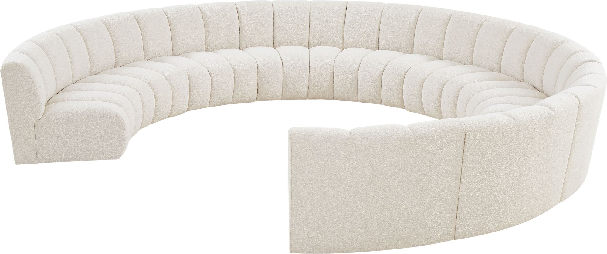Infinity 183" 10-Piece Boucle Fabric Sectional Sofa