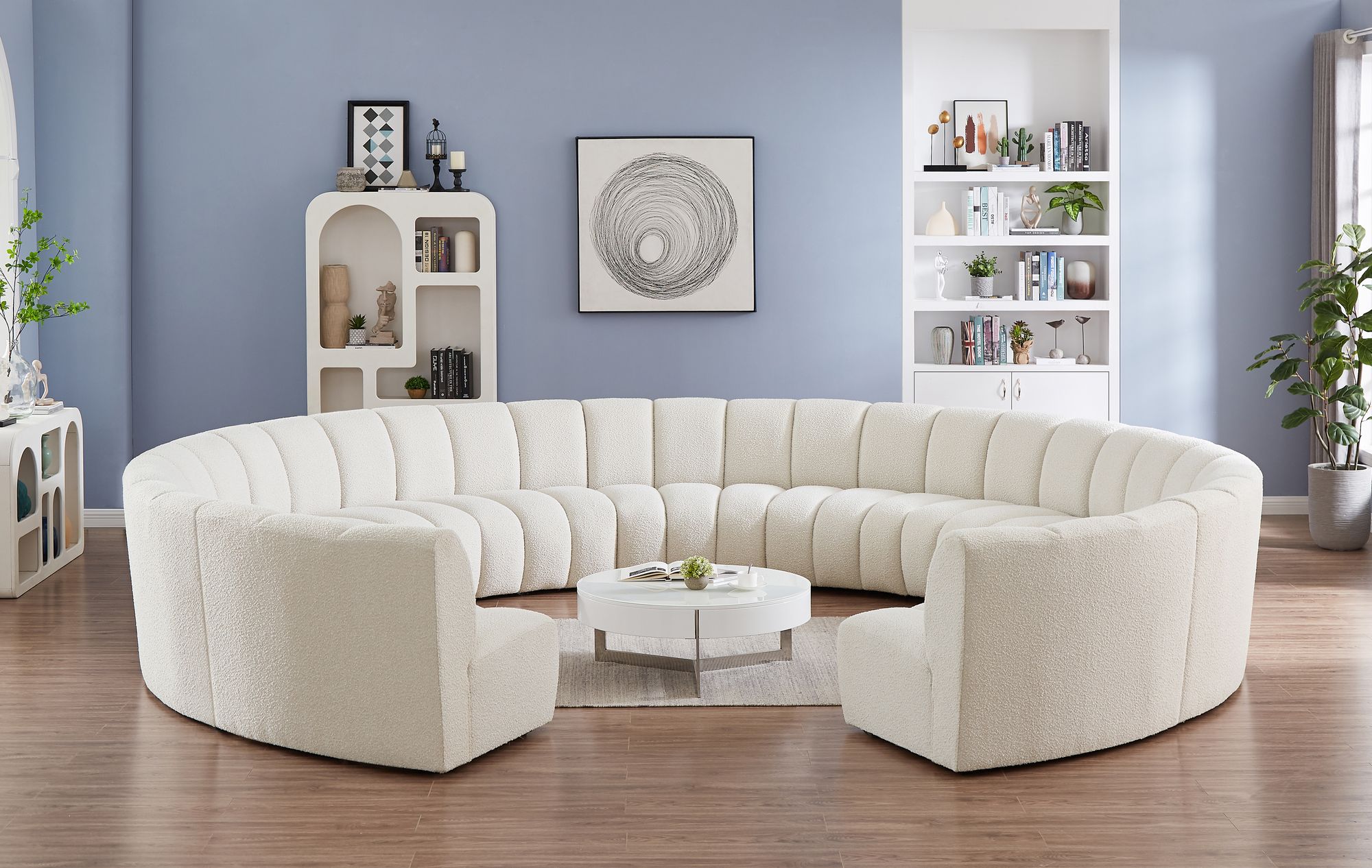 Infinity 183" 11-Piece Boucle Fabric Sectional