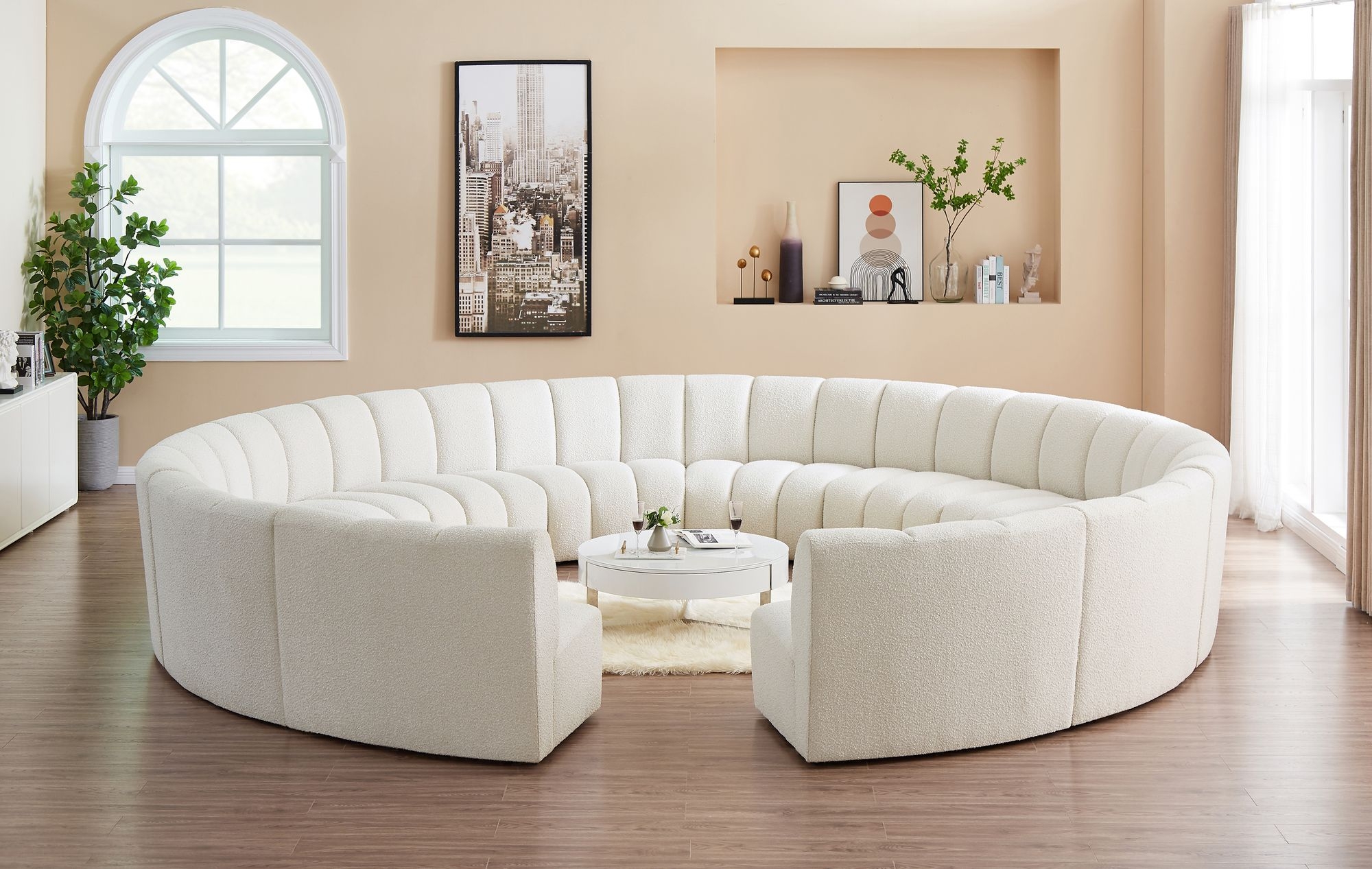 Infinity 183" 12-Piece Boucle Fabric Sectional Sofa