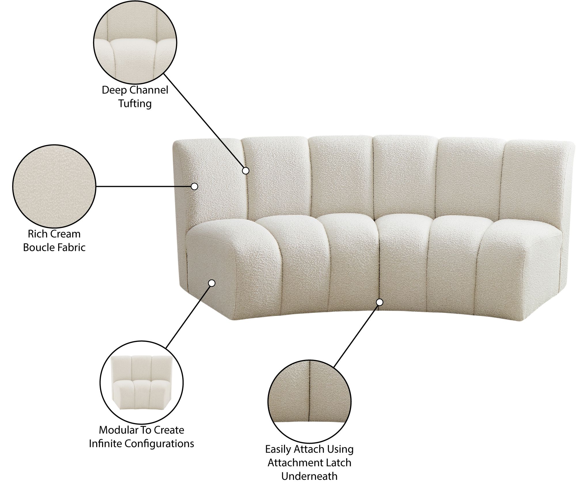 Infinity Boucle Fabric Loveseat