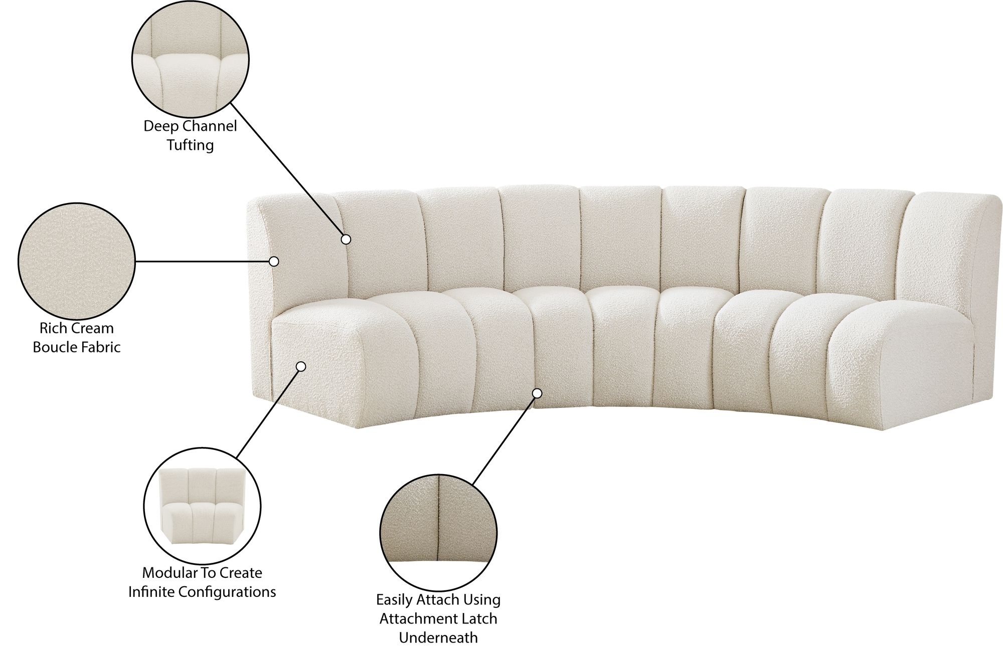Infinity Boucle Fabric Sofa