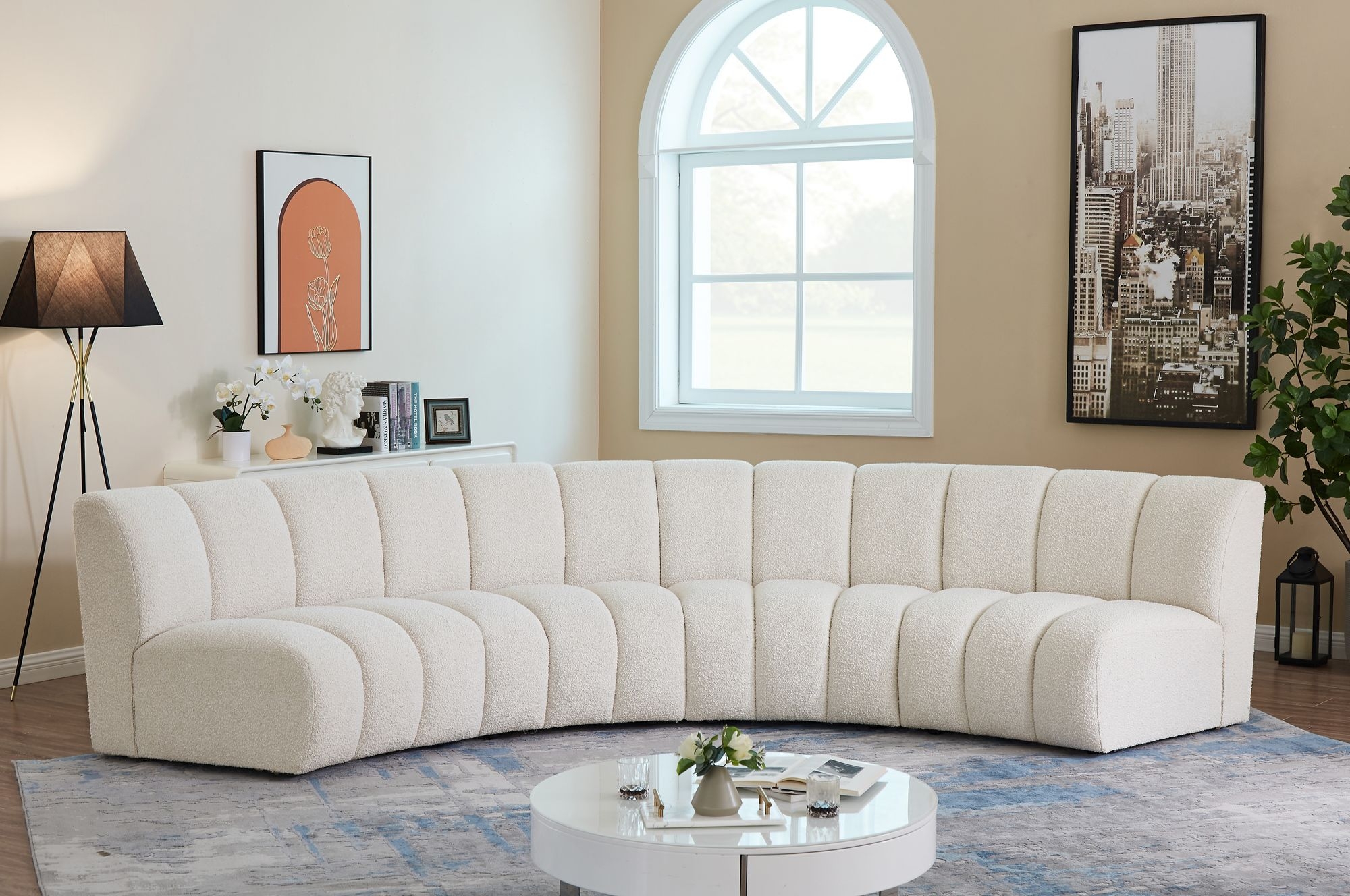 Infinity 148" 4-Piece Velvet Modular Sectional