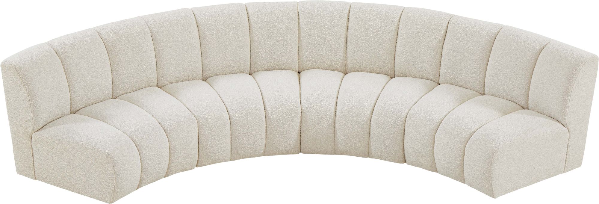 Infinity 148" 4-Piece Boucle Fabric Sectional