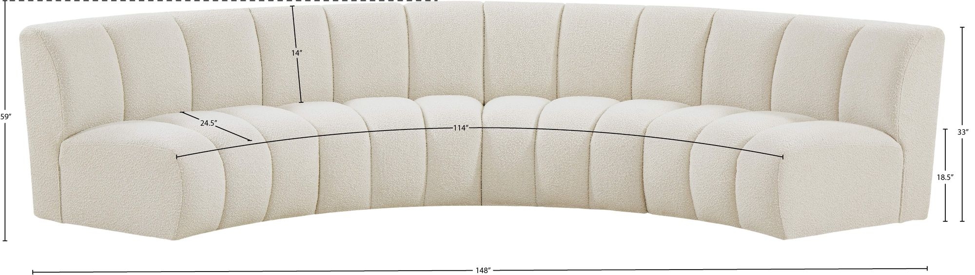Infinity 148" 4-Piece Velvet Modular Sectional