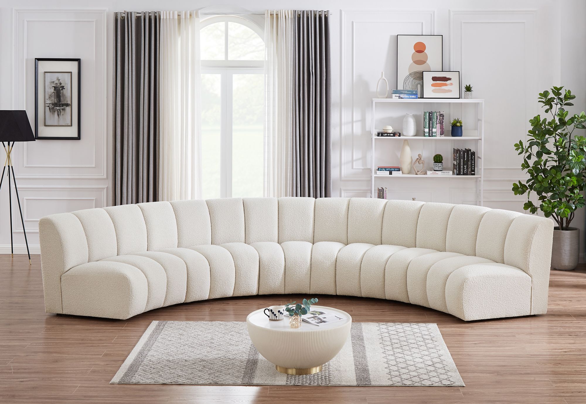 Infinity 167" 5-Piece Boucle Fabric Sectional