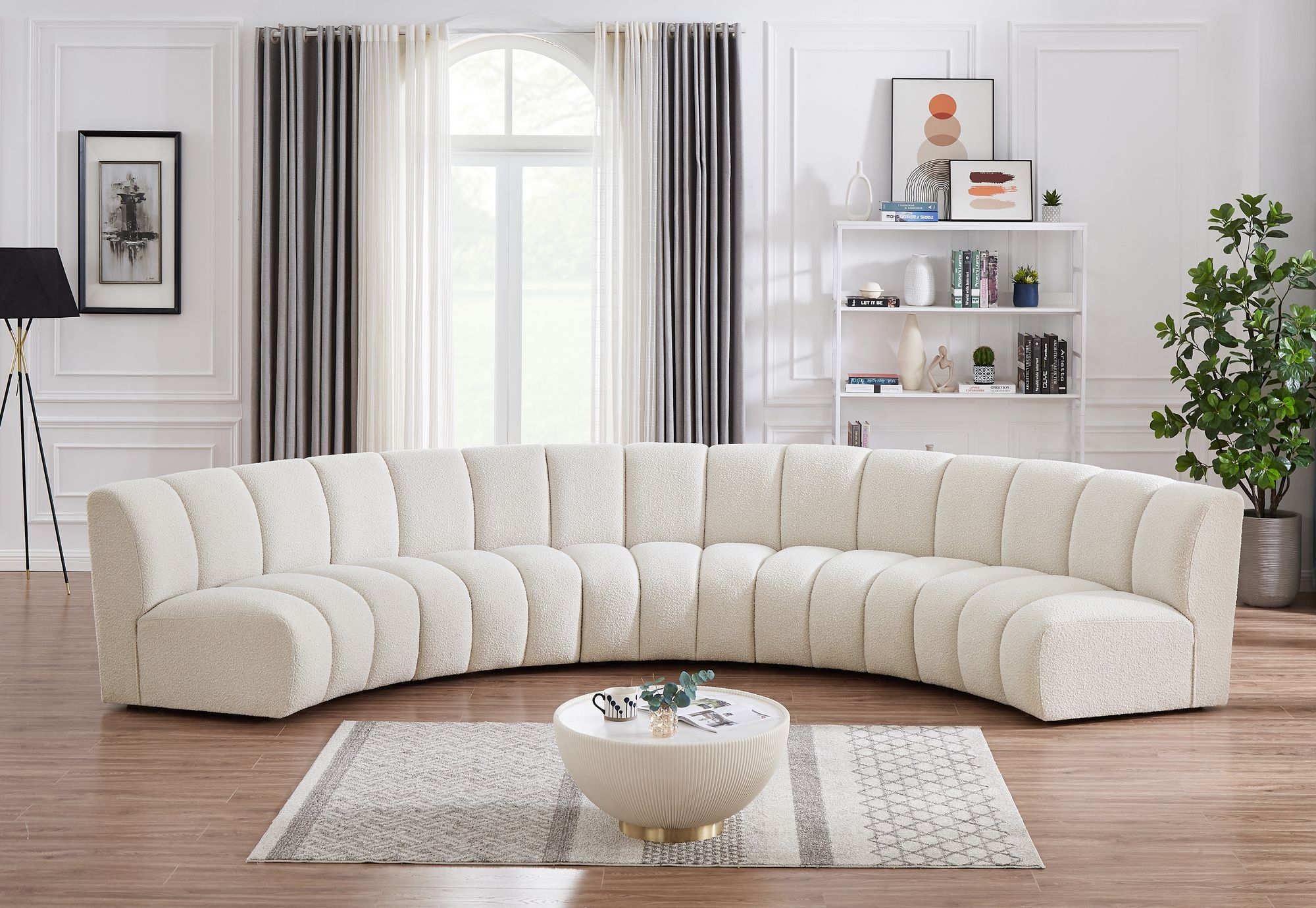 Infinity 167" 5-Piece Boucle Fabric Sectional Sofa