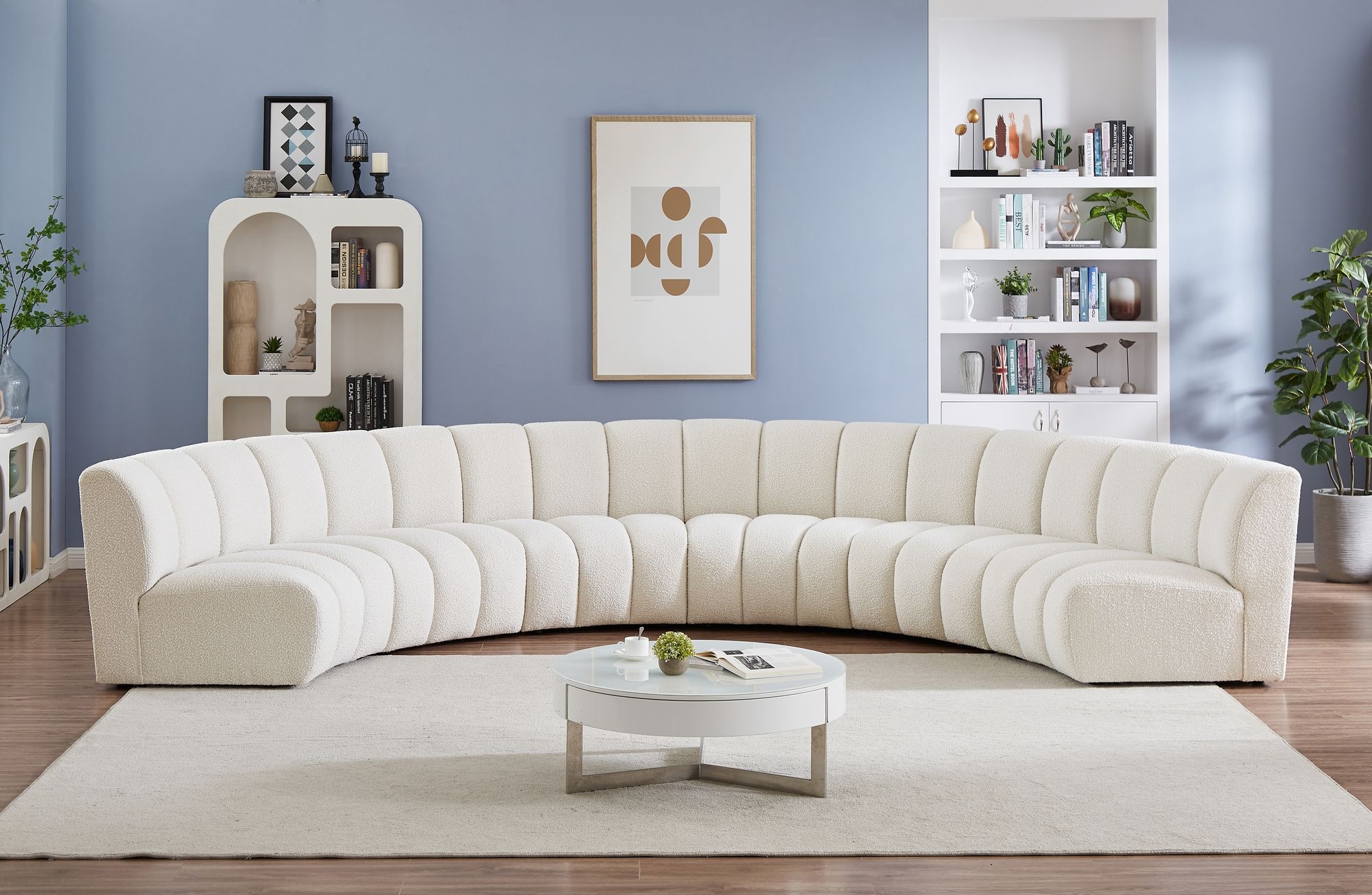 Infinity 174" 6-Piece Boucle Fabric Sectional Sofa