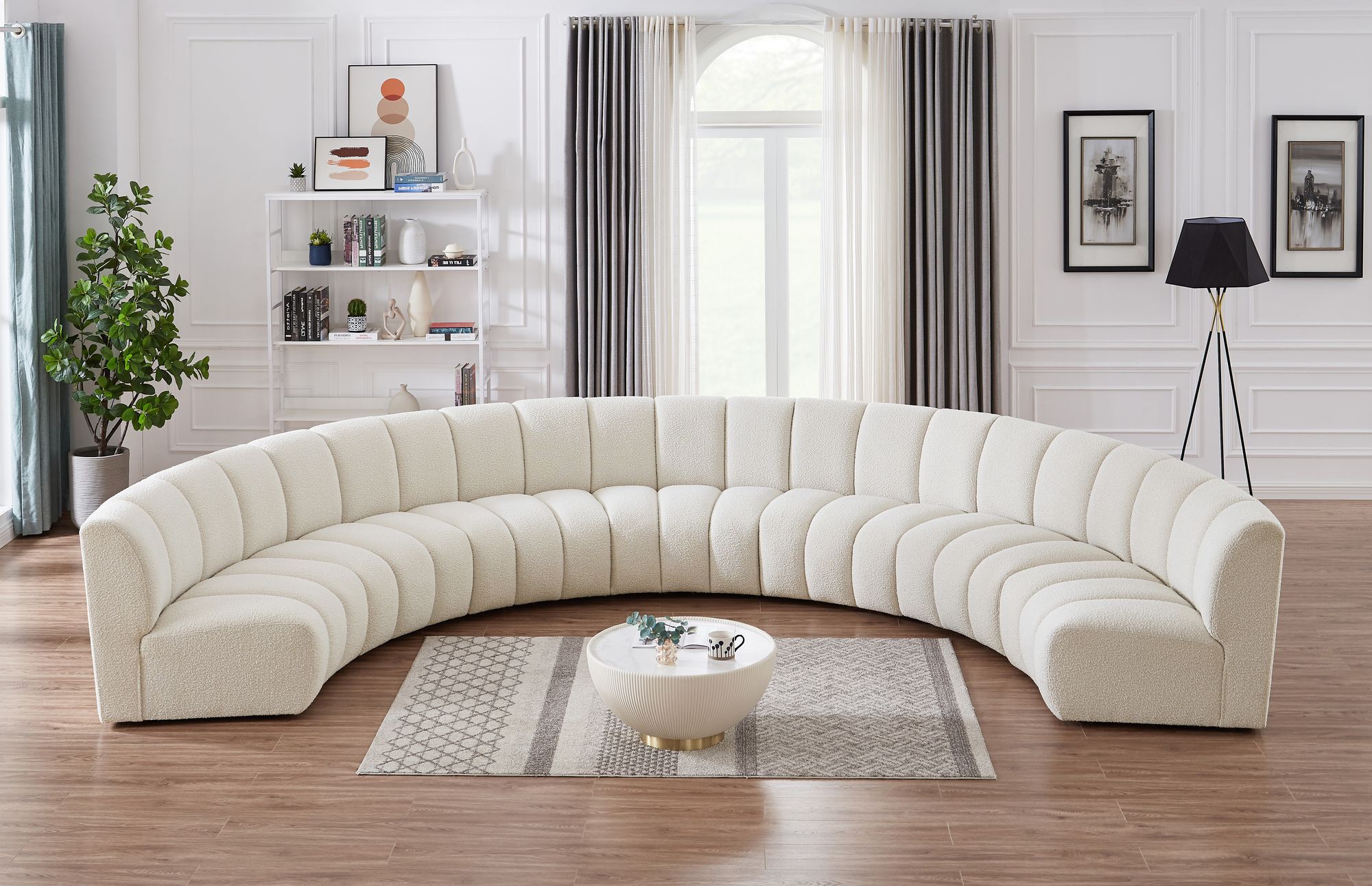 Infinity 183" 7-Piece Boucle Fabric Sectional
