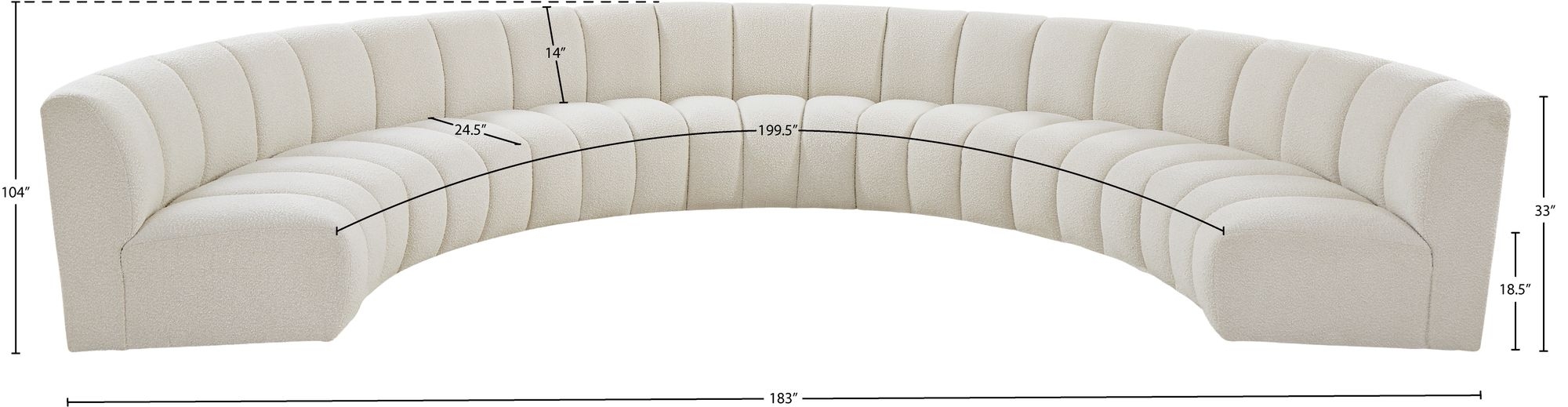 Infinity 183" 7-Piece Boucle Fabric Sectional Sofa