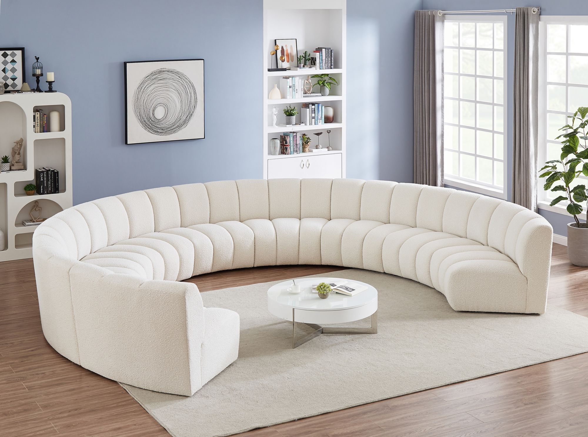 Infinity 183" 9-Piece Boucle Fabric Sectional Sofa