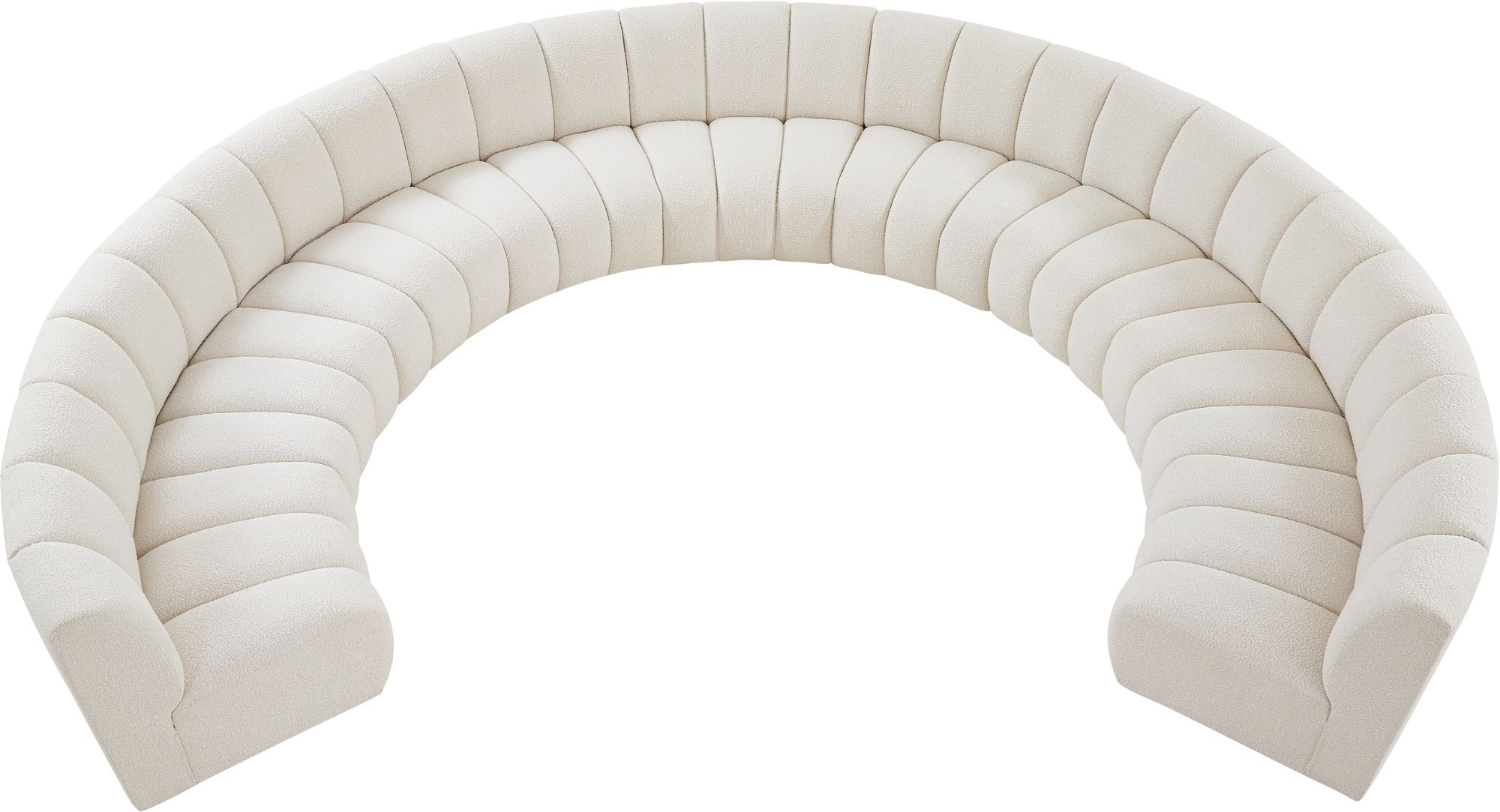 Infinity 183" 9-Piece Boucle Fabric Sectional Sofa