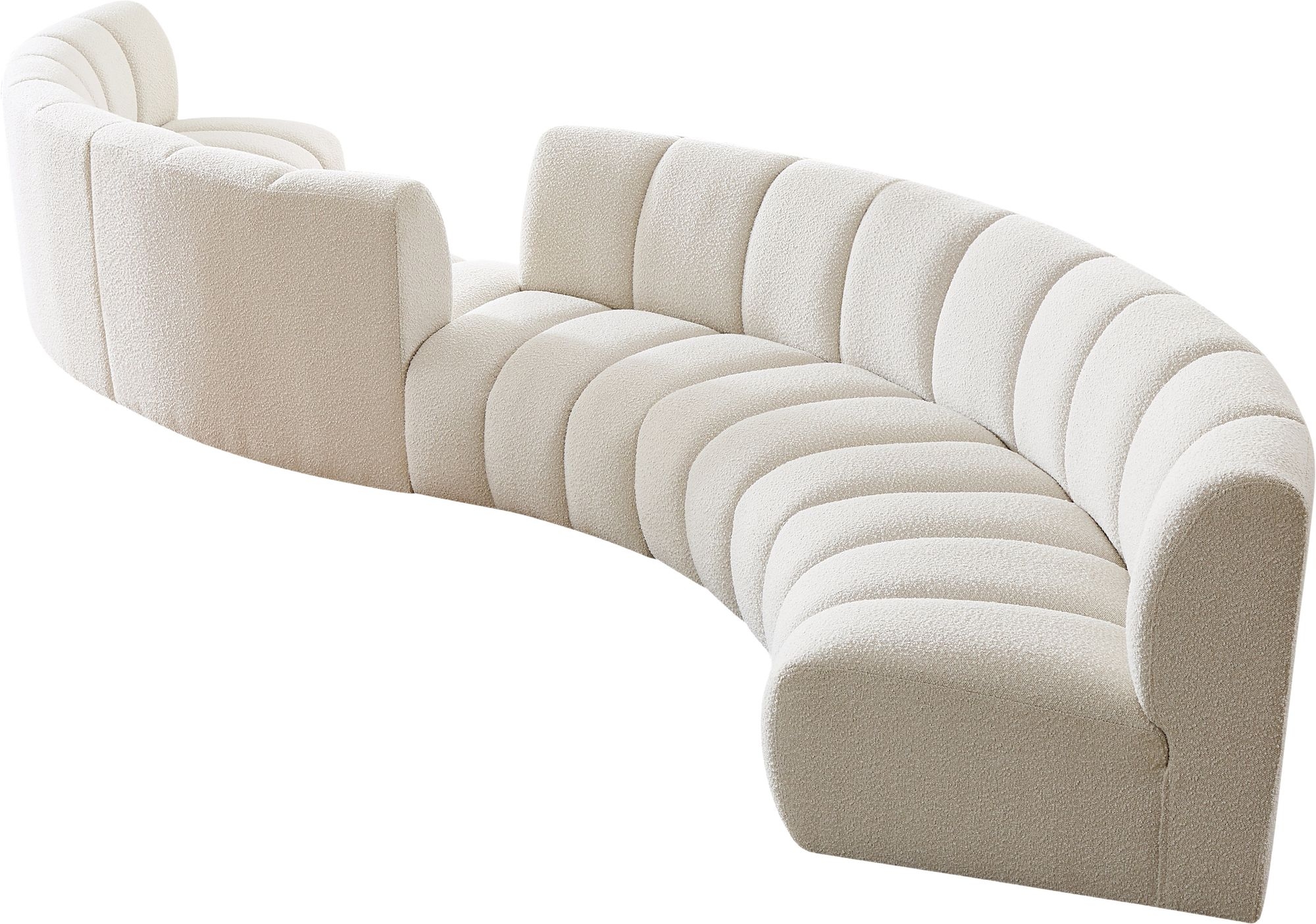 Infinity 217" 6-Piece Boucle Fabric Sectional Sofa