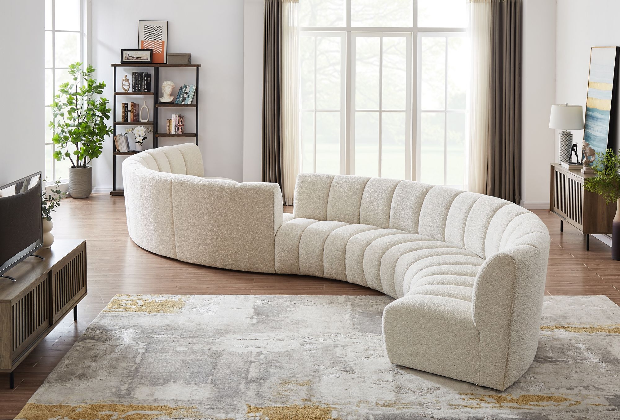 Infinity 268" 8-Piece Boucle Fabric Sectional Sofa
