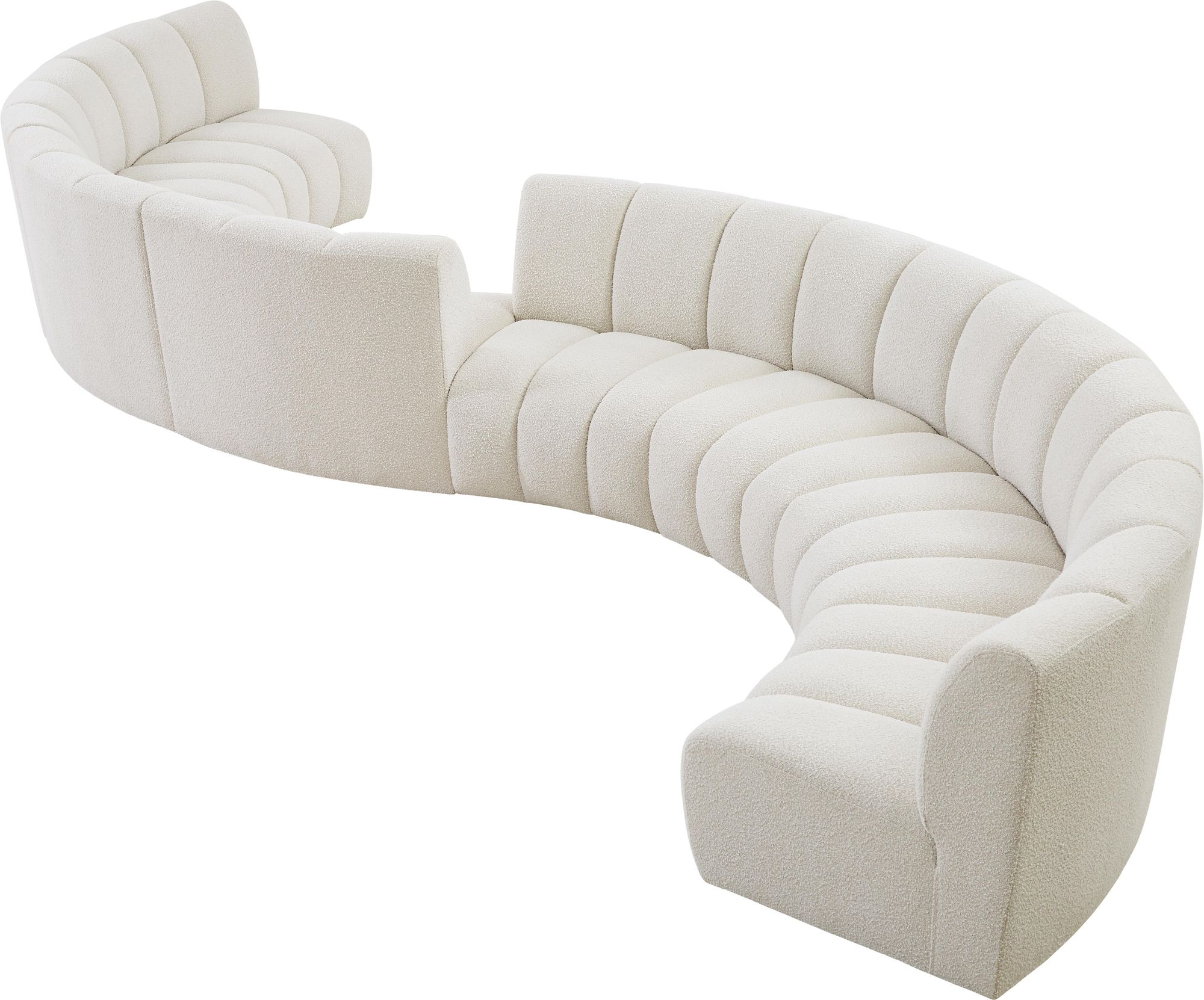 Infinity 268" 8-Piece Boucle Fabric Sectional