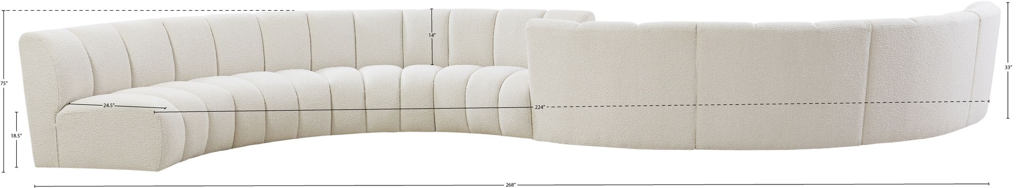 Infinity 268" 8-Piece Boucle Fabric Sectional Sofa