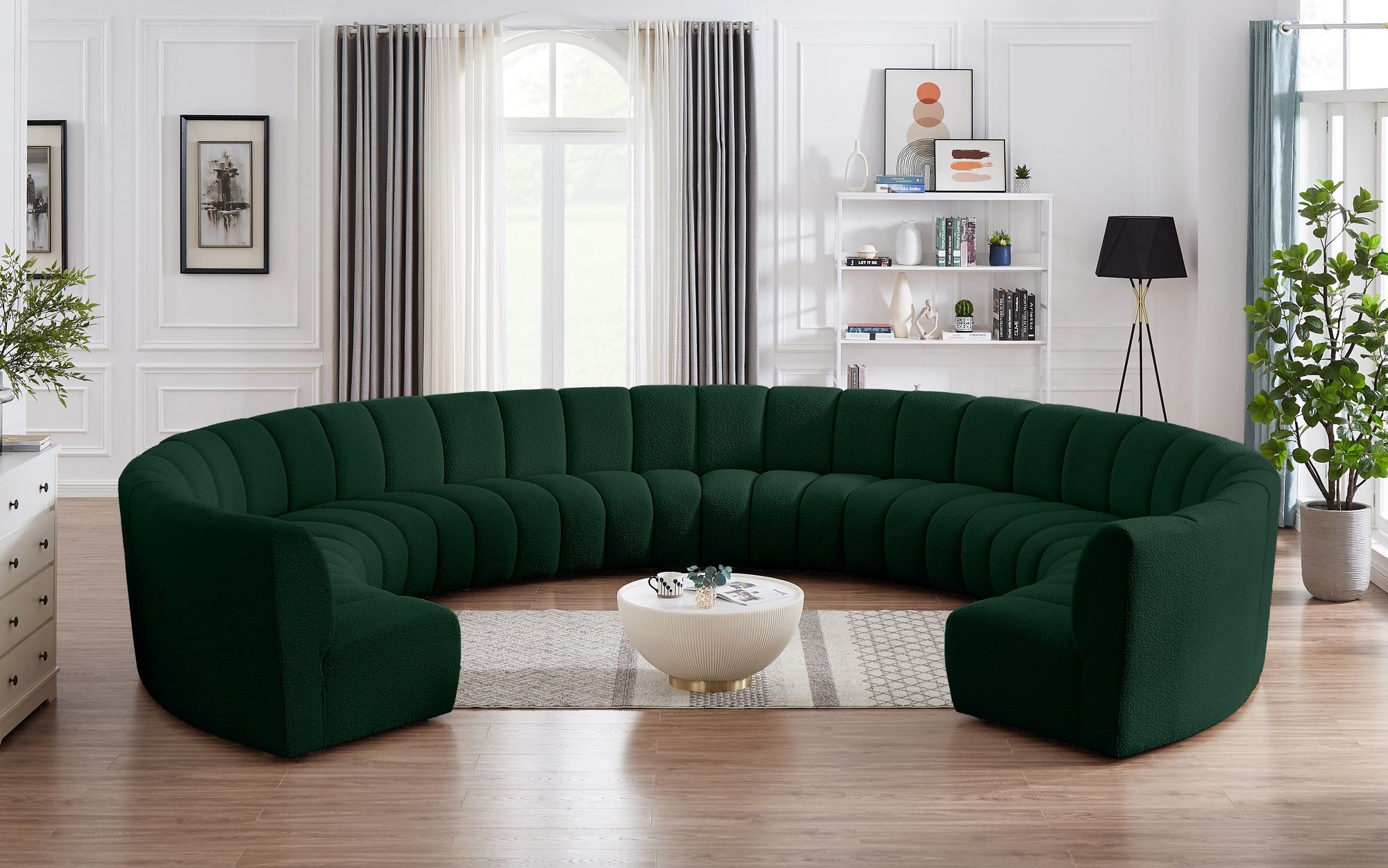 Infinity 183" 10-Piece Boucle Fabric Sectional Sofa