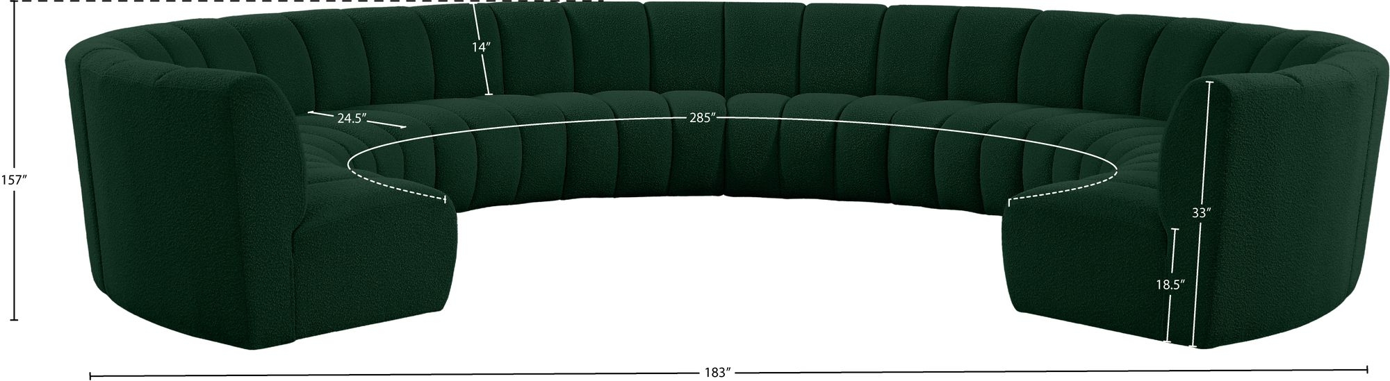 Infinity 183" 10-Piece Boucle Fabric Sectional Sofa