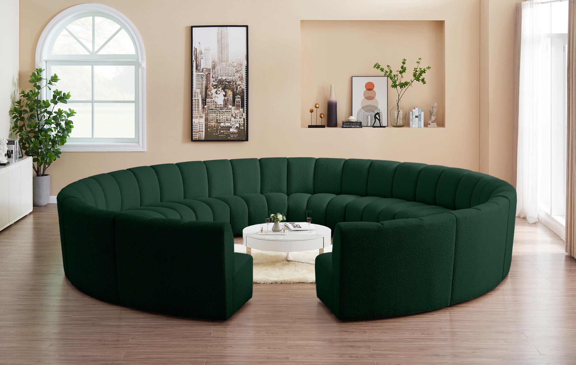 Infinity 183" 12-Piece Boucle Fabric Sectional