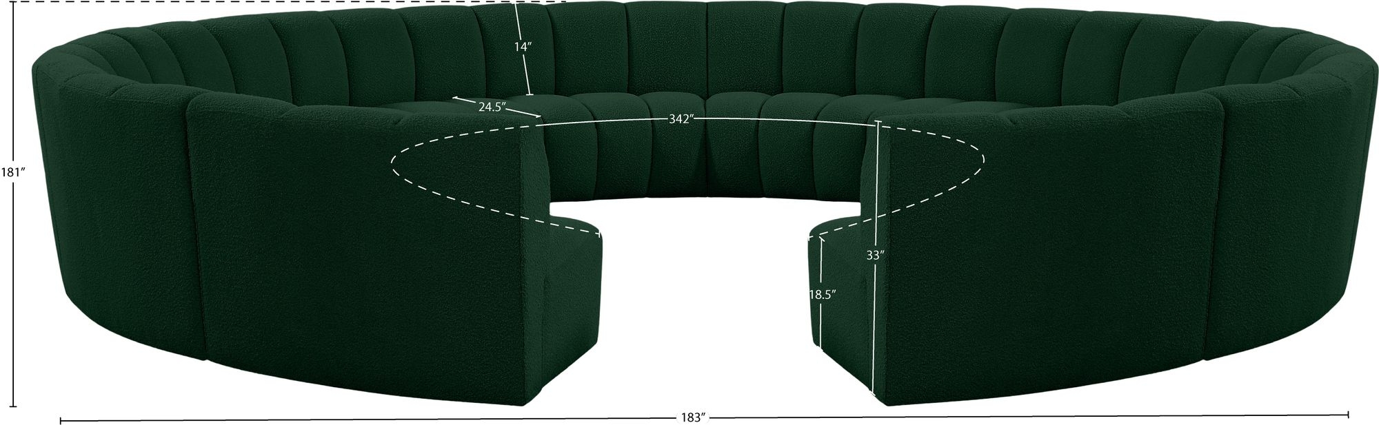 Infinity 183" 12-Piece Boucle Fabric Sectional Sofa