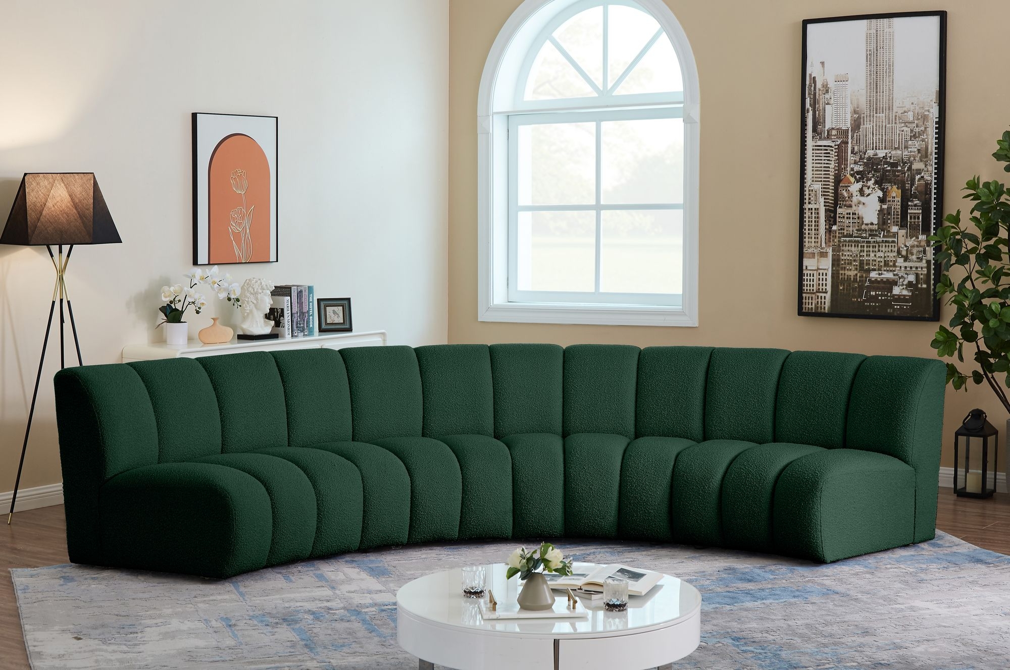 Infinity 148" 4-Piece Velvet Modular Sectional