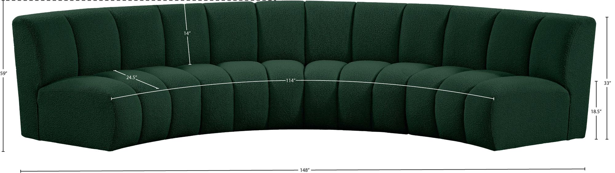 Infinity 148" 4-Piece Boucle Fabric Sectional