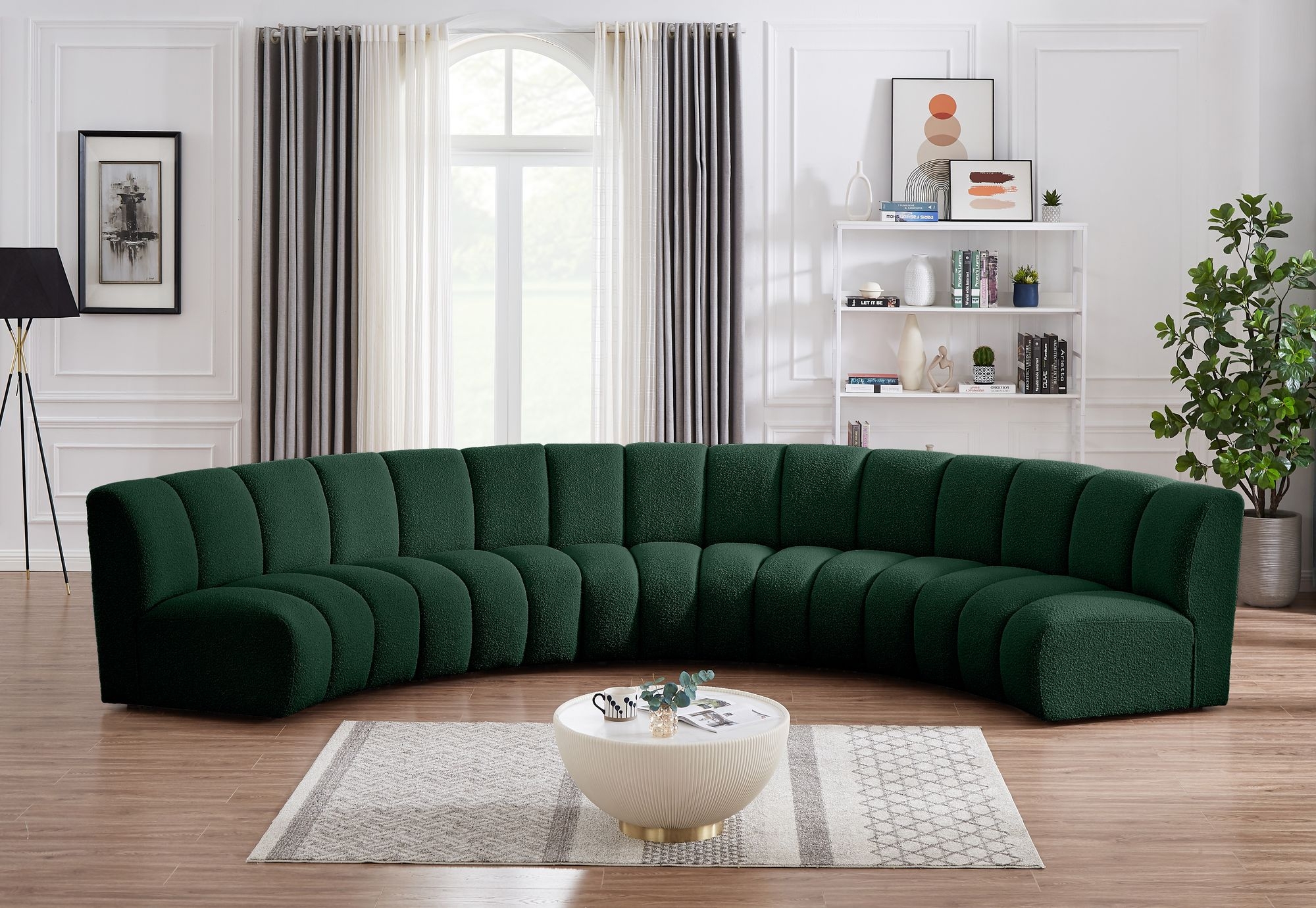Infinity 167" 5-Piece Boucle Fabric Sectional Sofa
