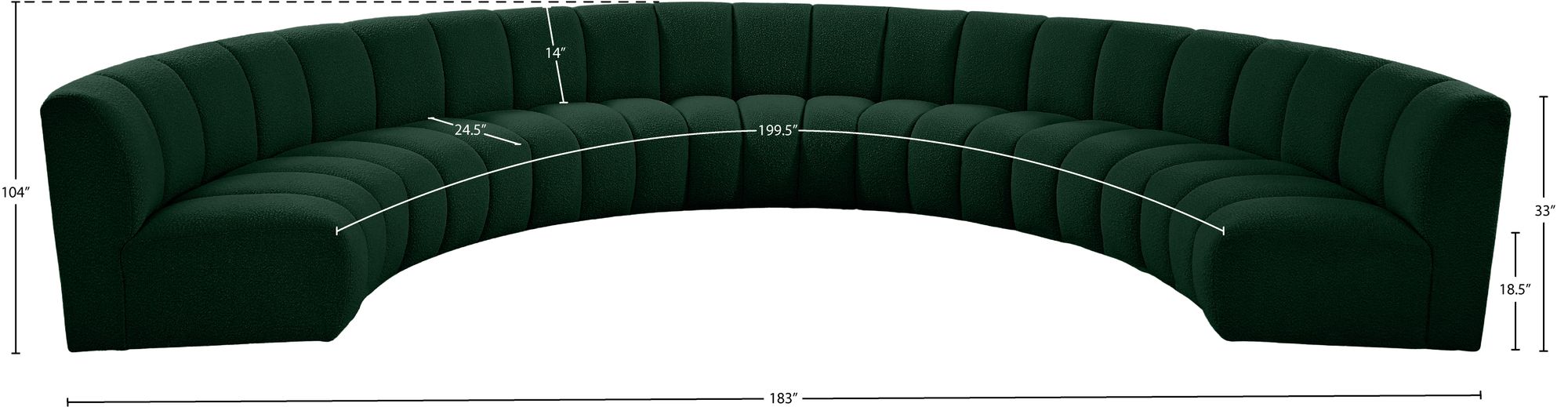 Infinity 183" 7-Piece Boucle Fabric Sectional