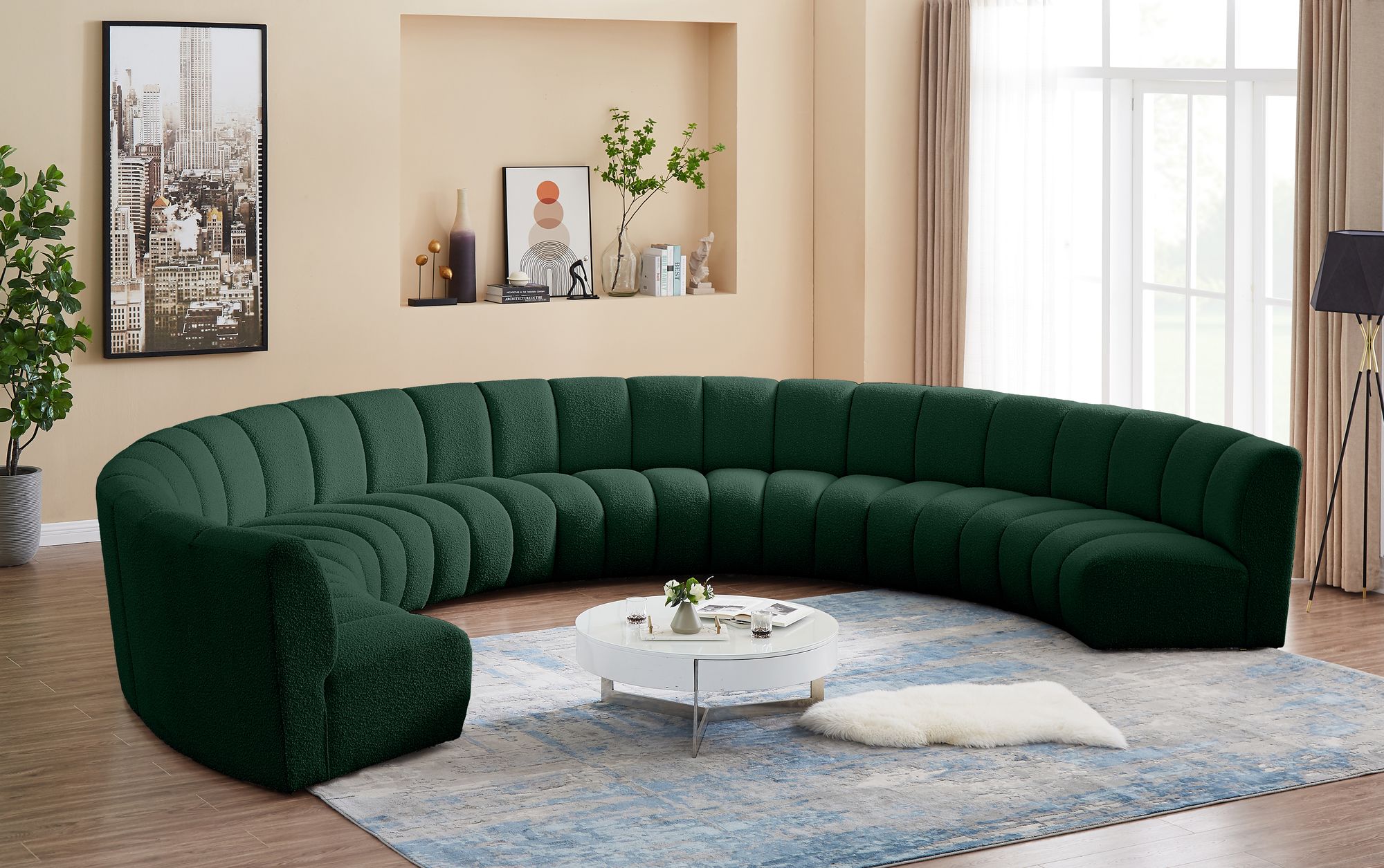 Infinity 183" 8-Piece Boucle Fabric Sectional