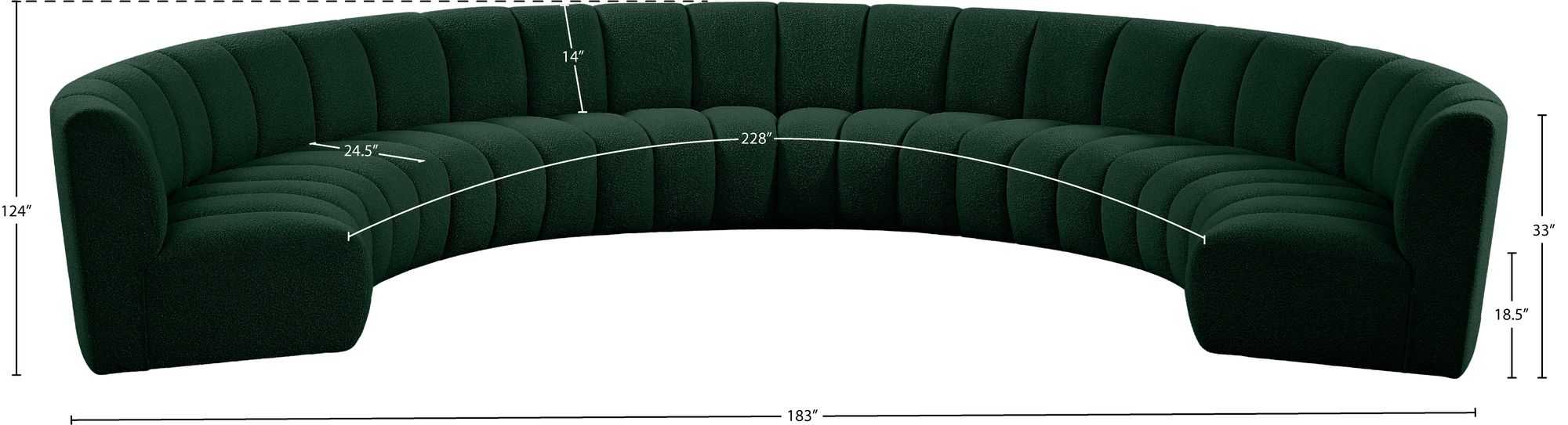 Infinity 183" 8-Piece Boucle Fabric Sectional